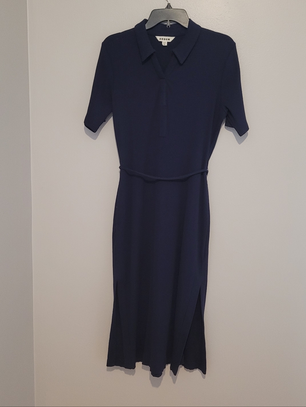 Boden Collared Ribber Jersey Fitted Dress